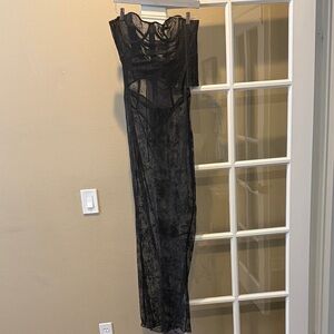 SKIMS Black Lace Chemise